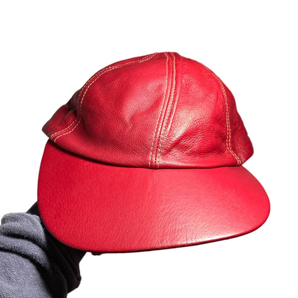 Vintage Wilsons Red Genuine Leather Hat - Picture 1 of 7